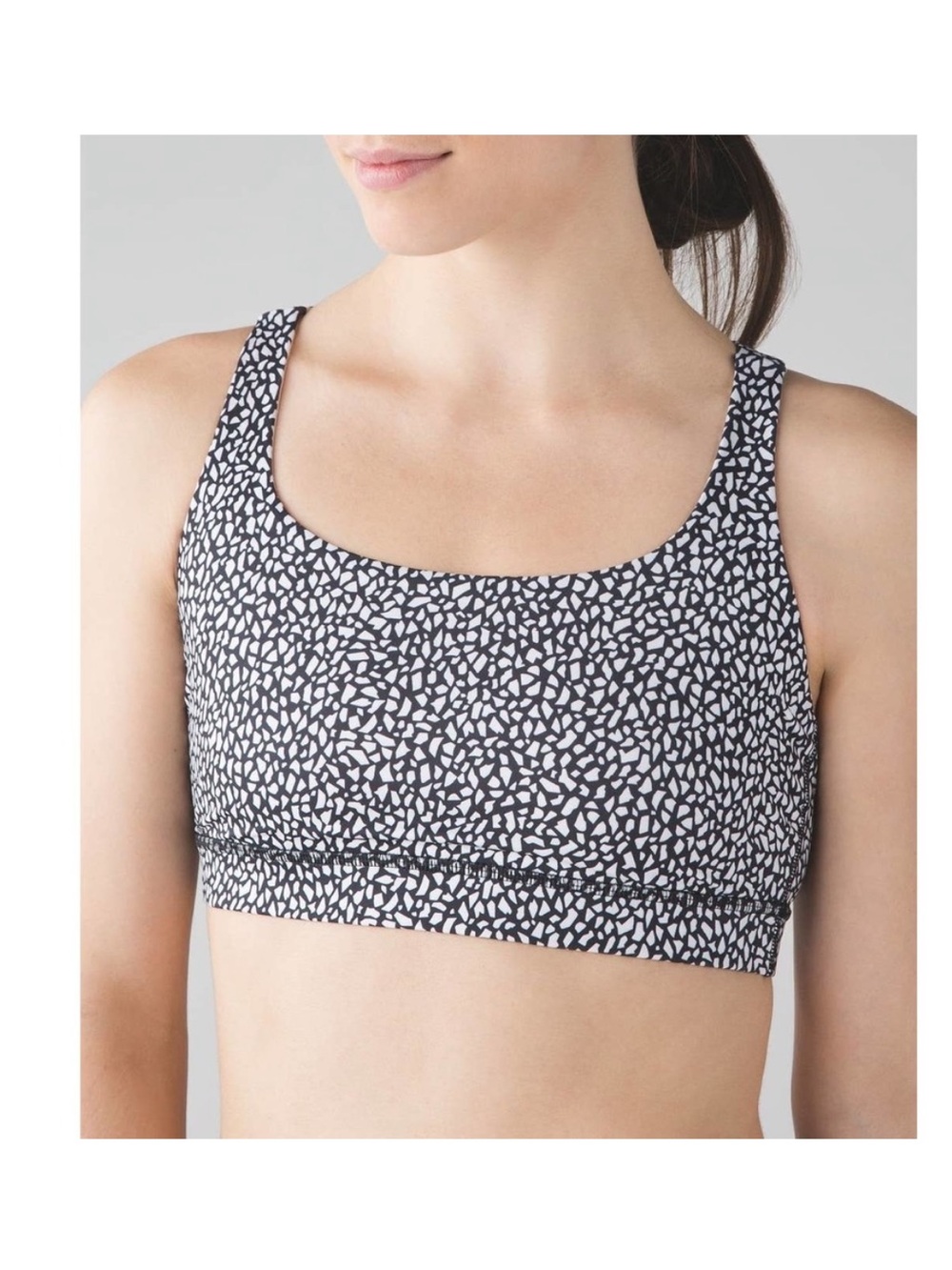 Lululemon Energy Bra Miss Mosaic Black Size 10
